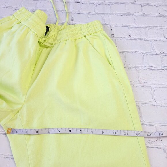 J.Crew factory bright neon yellow linen cotton blend pants size 8 - Picture 4 of 12
